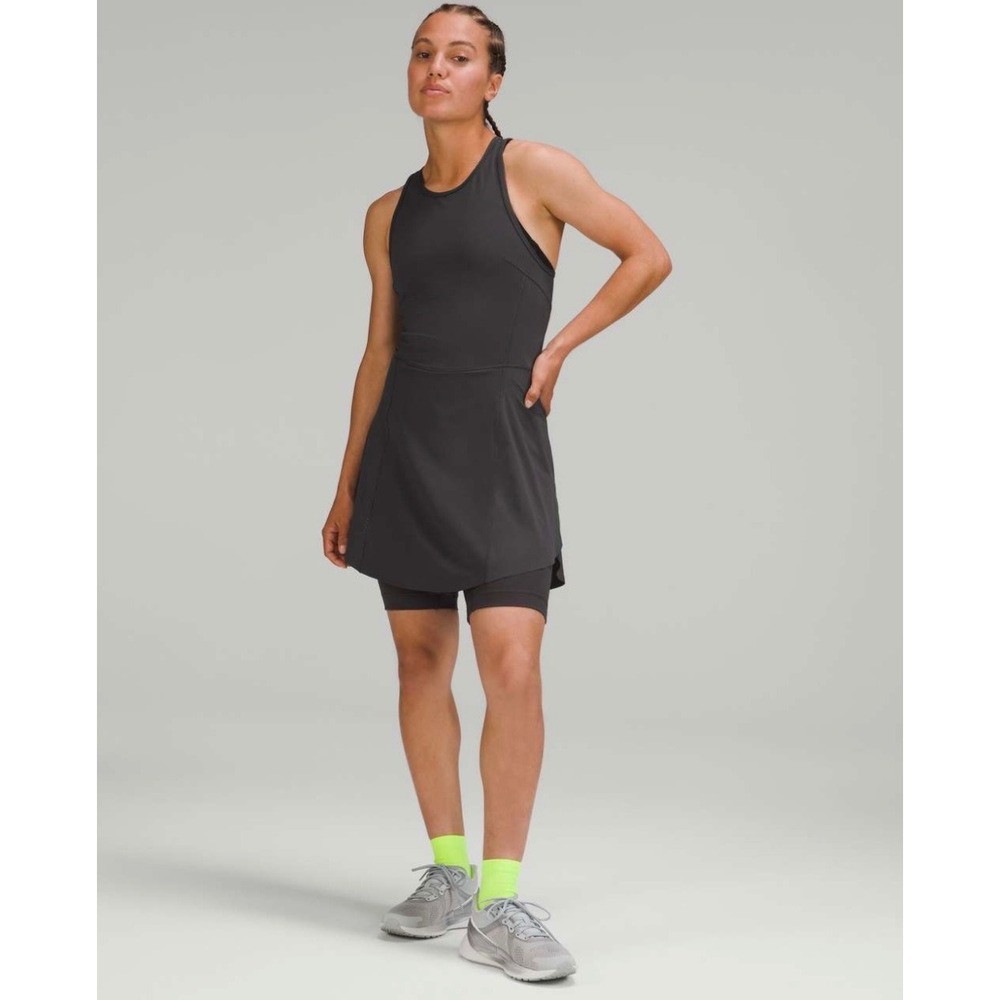 Lululemon Nulux Running Dress 8" In Graphite Grey Size 4 Run Activewear Wicking